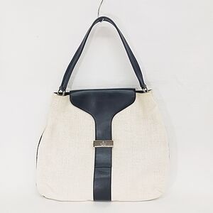 Gucci Hobo Bag Handbag Hobo Jackie Canvas Leather Ivory White Black AA
